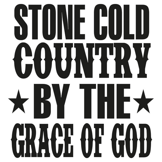 Autoaufkleber - Stone Cold Country By The Grace Of God - 210x200mm