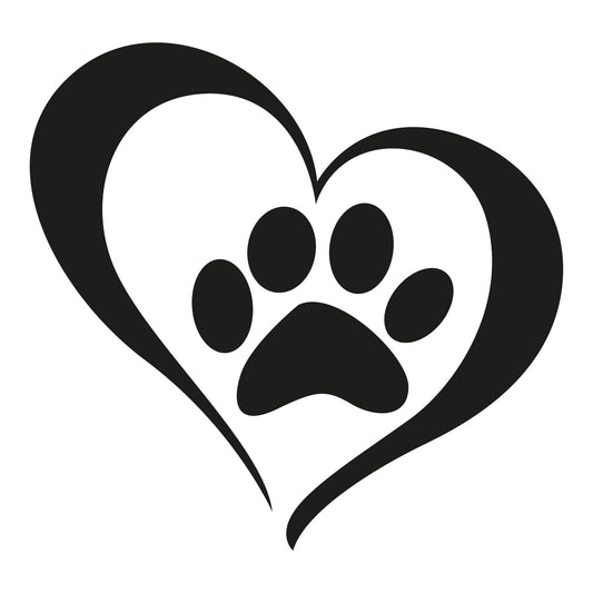 Autoaufkleber - Heart With Dog Paw - 210x100mm
