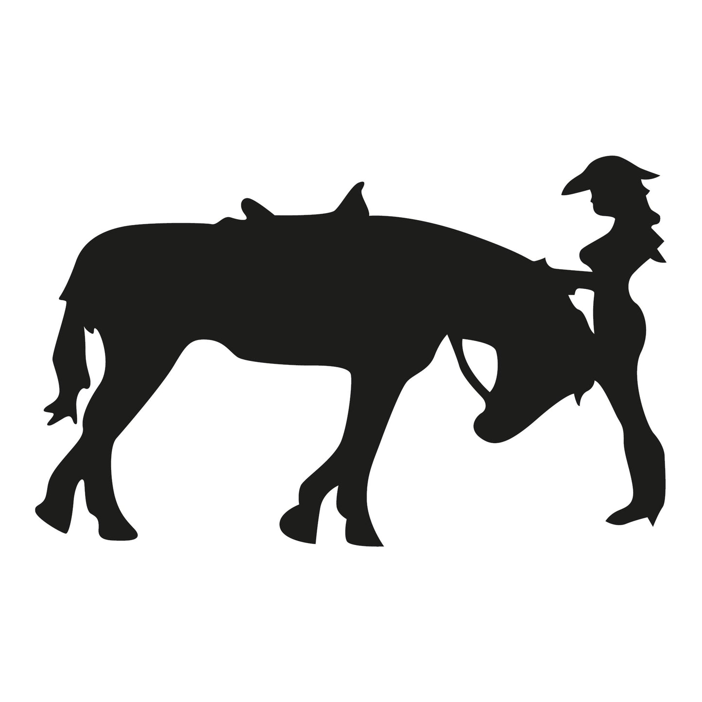 Autoaufkleber - Cowgirl With Horse - 210x130mm