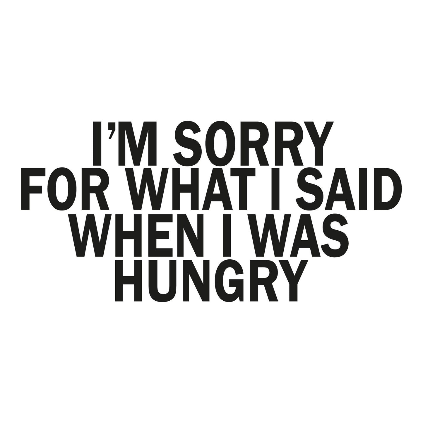 Autoaufkleber - I'm sorry for what i said when i was hunggry - 210x100mm