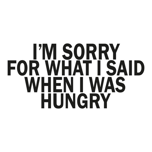 Autoaufkleber - I'm sorry for what i said when i was hunggry - 210x100mm