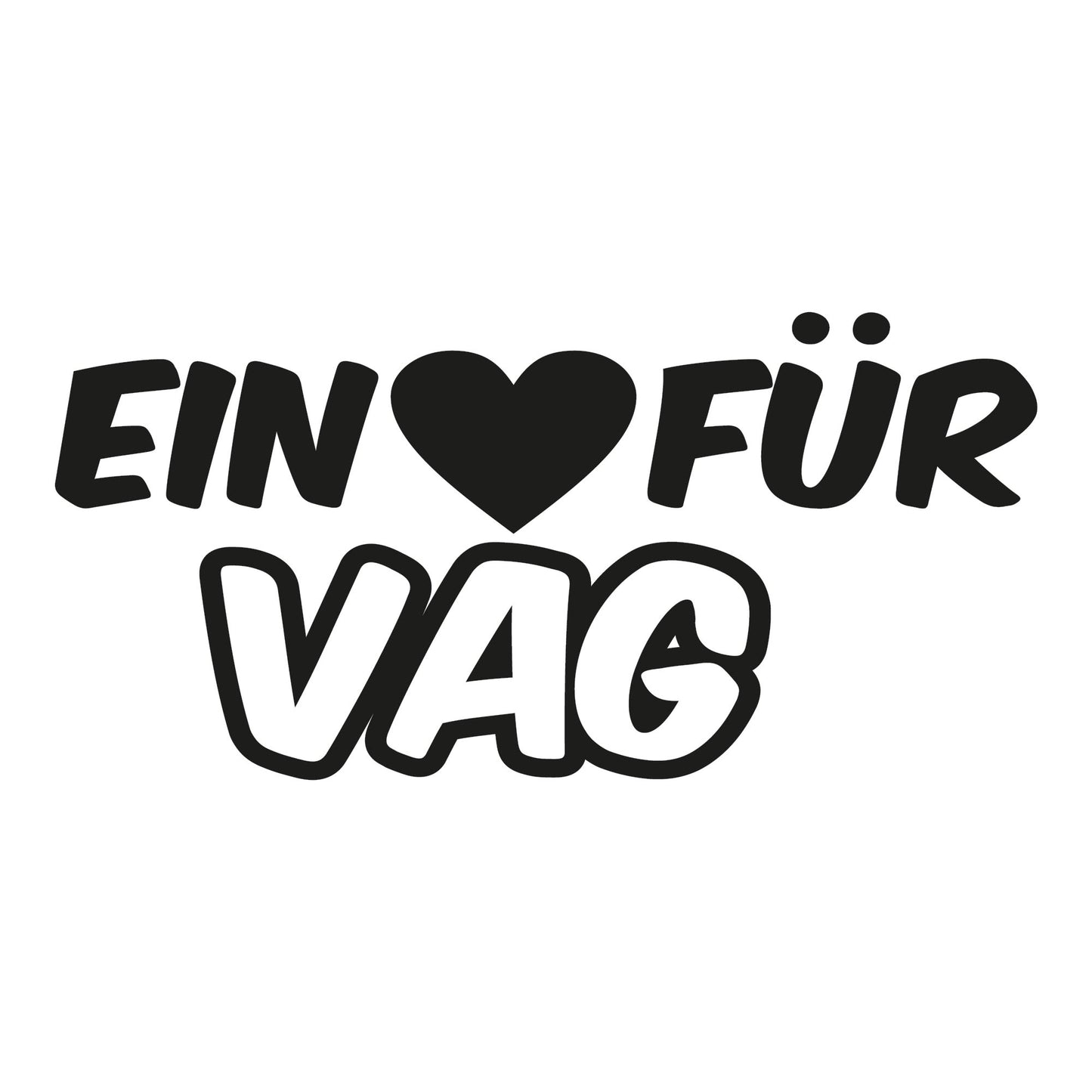 Autoaufkleber - Ein Herz für VAG - 210X100mm