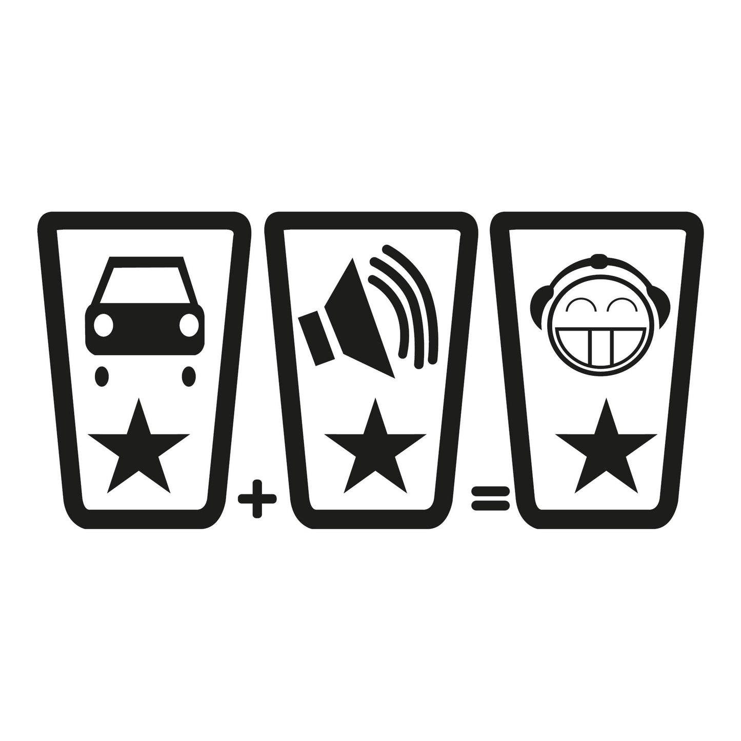 Autoaufkleber - Car with sound make happy - 210X100mm