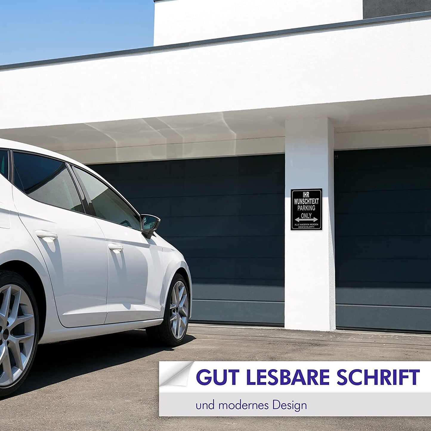 Parking Only - Parkplatzschild - Alle Anderen Werden abgeschleppt - Parkplatzschild 32x24 cm - Alu-Dibond - Individuell personalisiert
