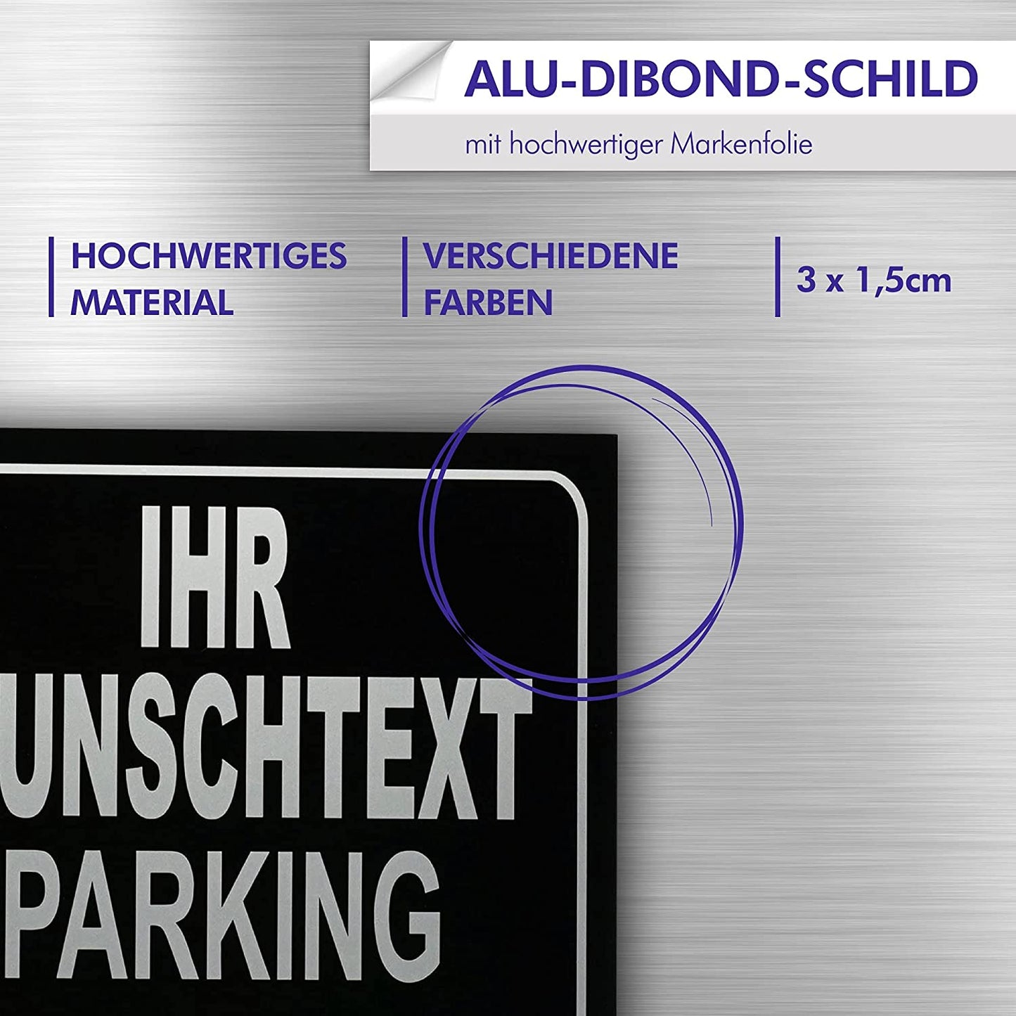 Parking Only - Parkplatzschild - Alle Anderen Werden abgeschleppt - Parkplatzschild 32x24 cm - Alu-Dibond - Individuell personalisiert