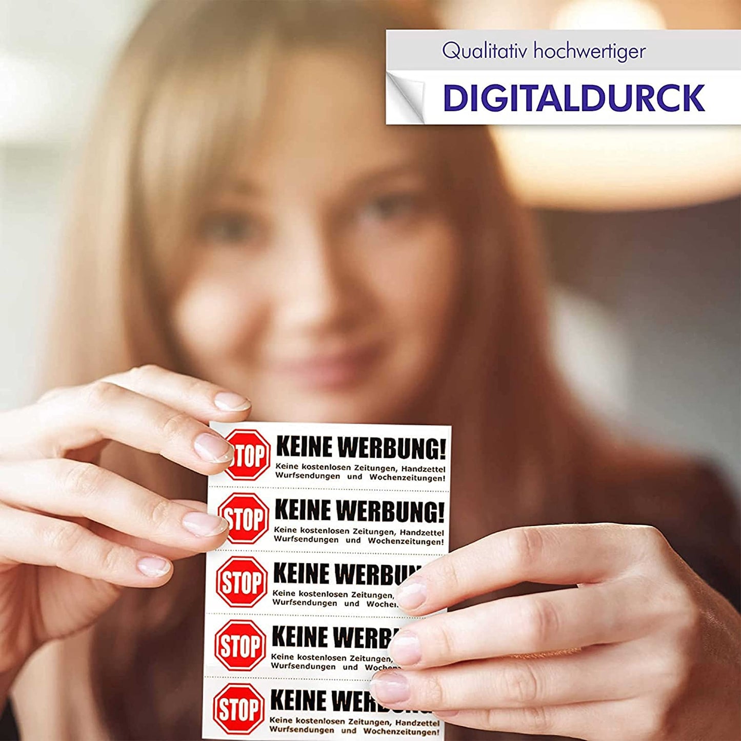 INDIGOS UG Briefkasten Aufkleber - Keine Werbung! - 70x20 mm - Keine kostenlosen Zeitungen, Handzettel, Wurfsendungen und Wochenzeitungen! 203D
