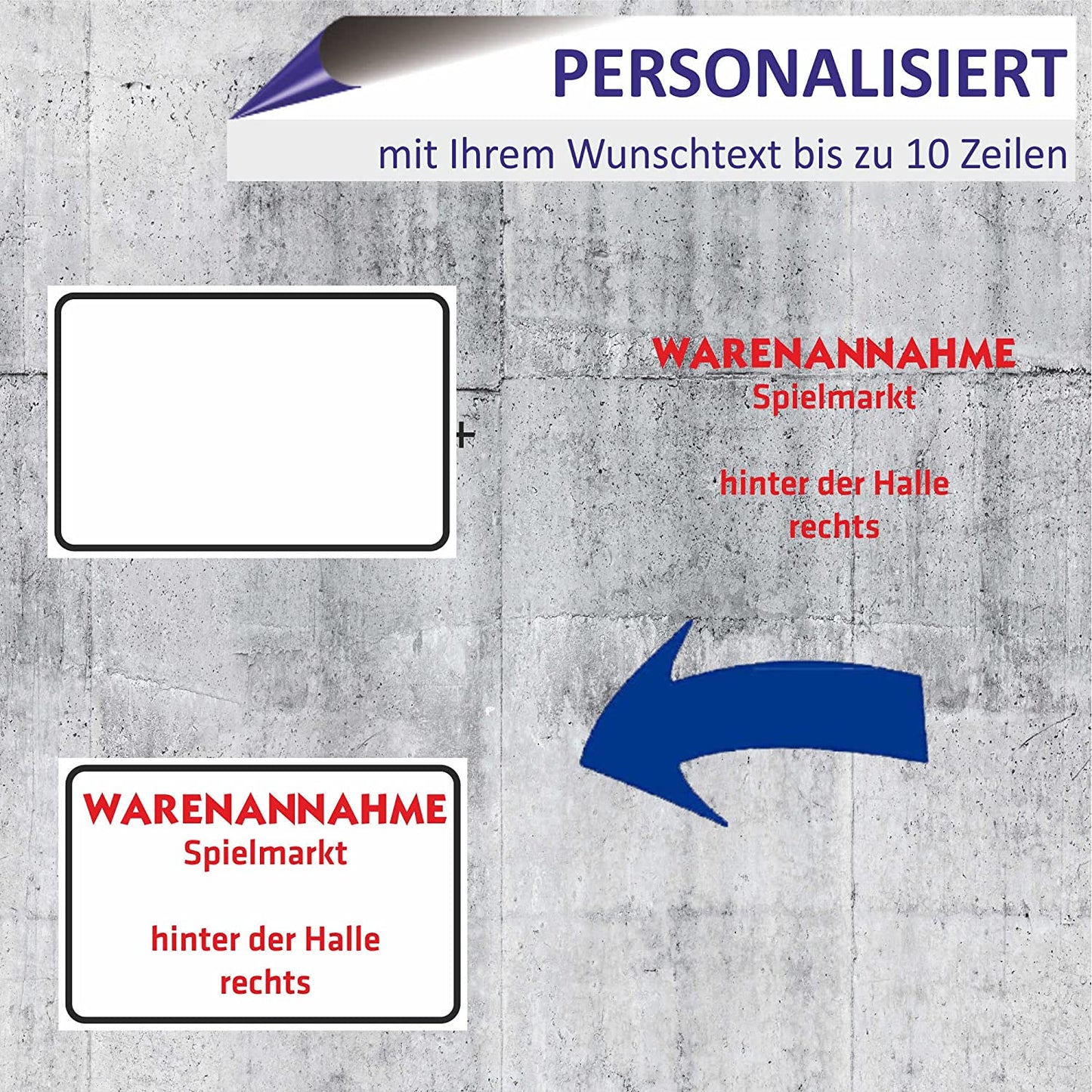 Schild WUNSCHTEXT Aluverbundplatte personalisiert Text & Schrift