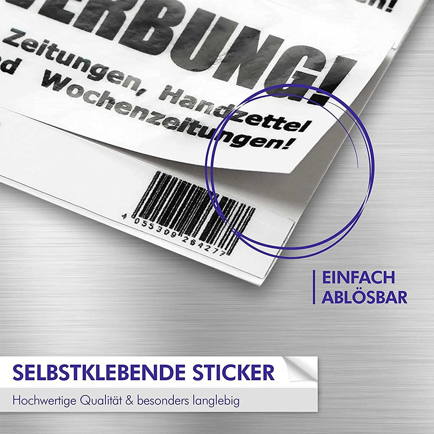 INDIGOS UG Briefkasten Aufkleber - Keine Werbung! - 70x20 mm - Keine kostenlosen Zeitungen, Handzettel, Wurfsendungen und Wochenzeitungen! 203D