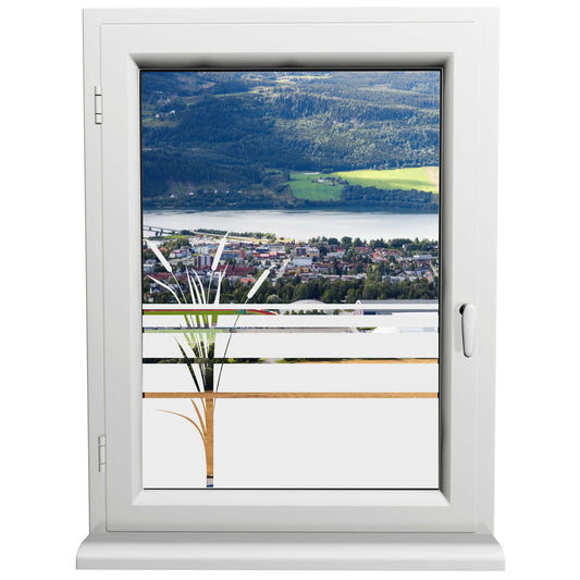 Glasdekorfolie - Rohrkolben - Sonnenschutz H50Line - Sichtschutzfolie