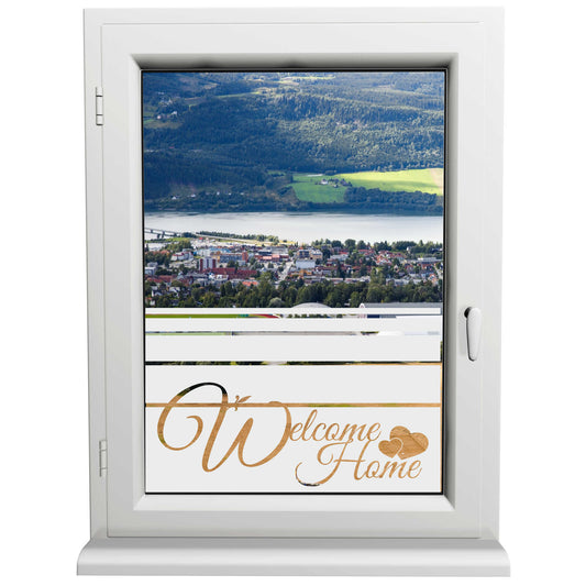 Glasdekorfolie - Welcome Home - Sonnenschutz H50Line - Sichtschutzfolie