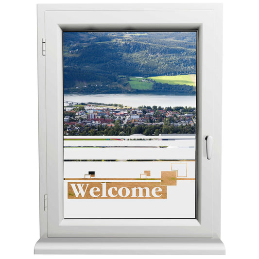 Glasdekorfolie - Welcome - Sonnenschutz H50Line - Sichtschutzfolie