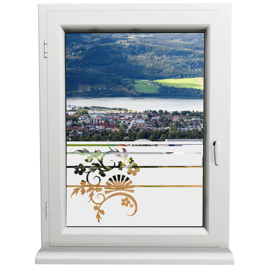 Glasdekorfolie - Japanischer Fan - Sonnenschutz H50Line - Sichtschutzfolie