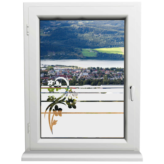 Glasdekorfolie - schöne Blume - Sonnenschutz H50Line - Sichtschutzfolie