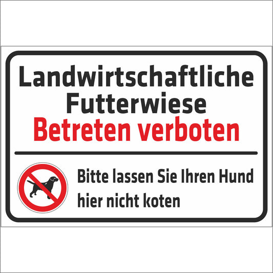 Schild - Landwirtschaftliche Futterwiese