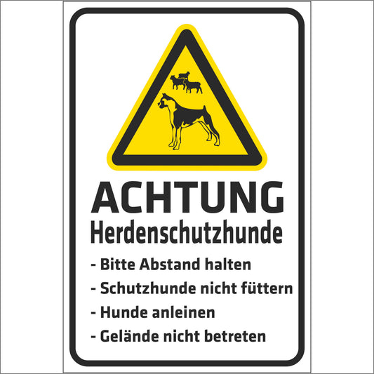 Schild - Achtung - Herdenschutzhunde (Schafe)