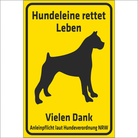 Schild - Hundeleine rettet Leben