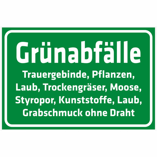 Schild - Verbotsschild -Hier bitte keine pflanzlichen Abfälle