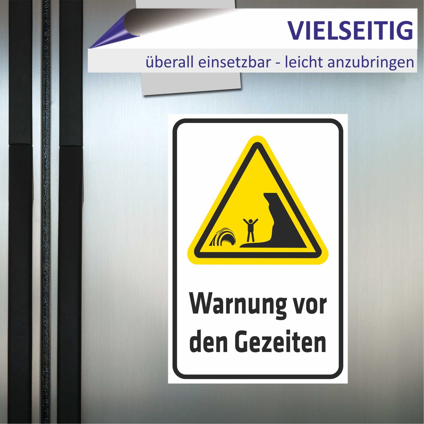 Schild - Verbotsschild -Warnung vor den Gezeiten