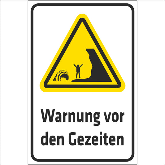 Schild - Verbotsschild -Warnung vor den Gezeiten