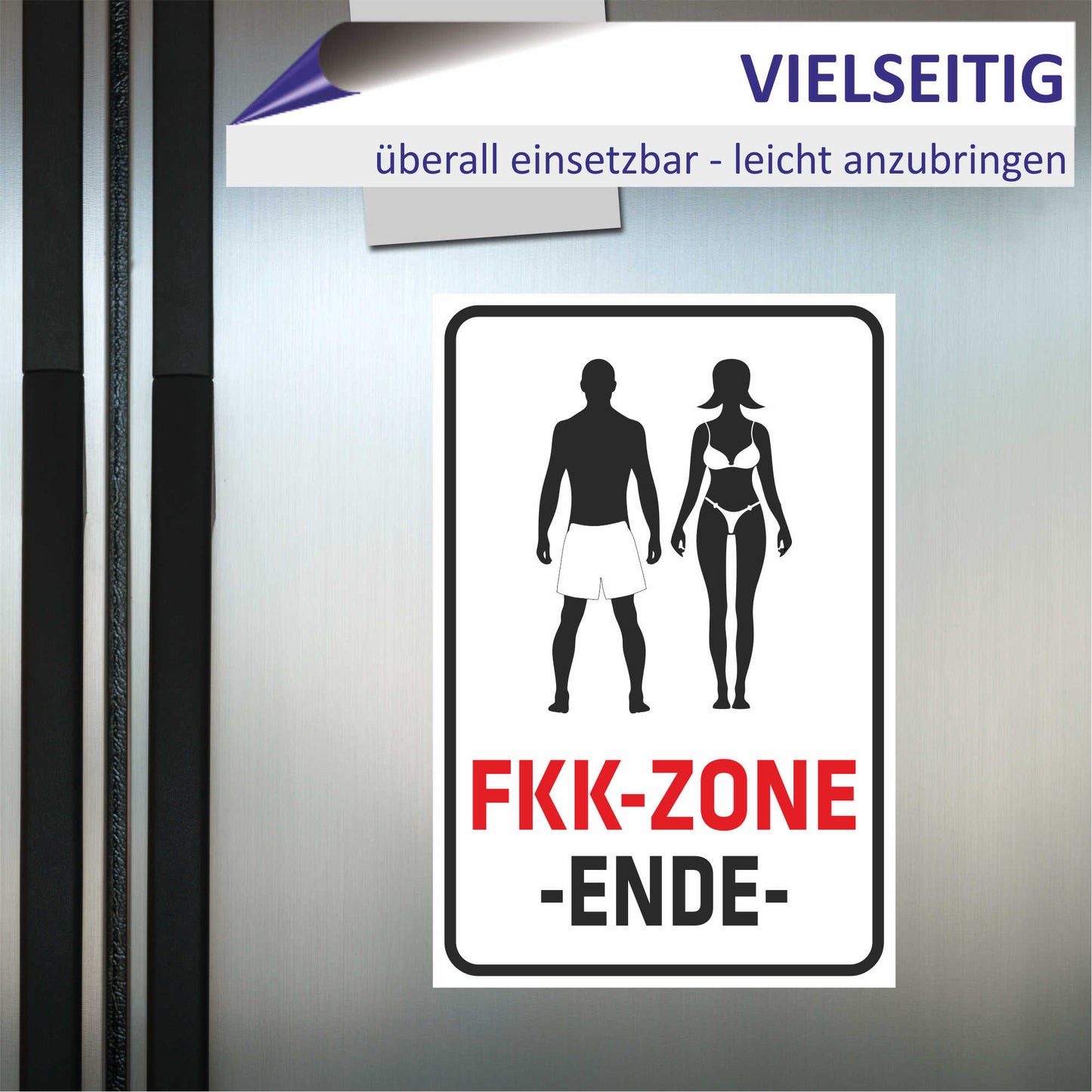 Schild - Verbotsschild - FKK-Zone - Ende - Mann und Frau