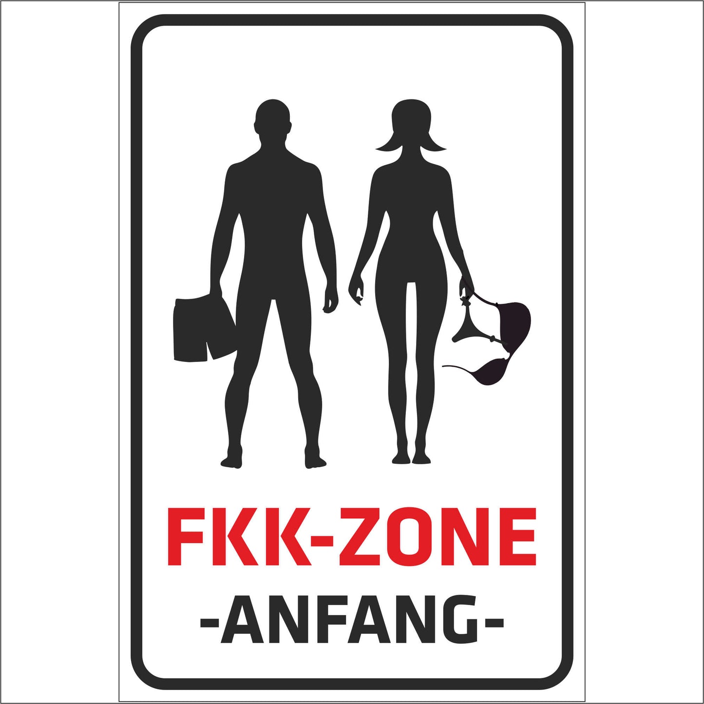 Schild - Verbotsschild - FKK-Zone - Anfang - Mann und Frau