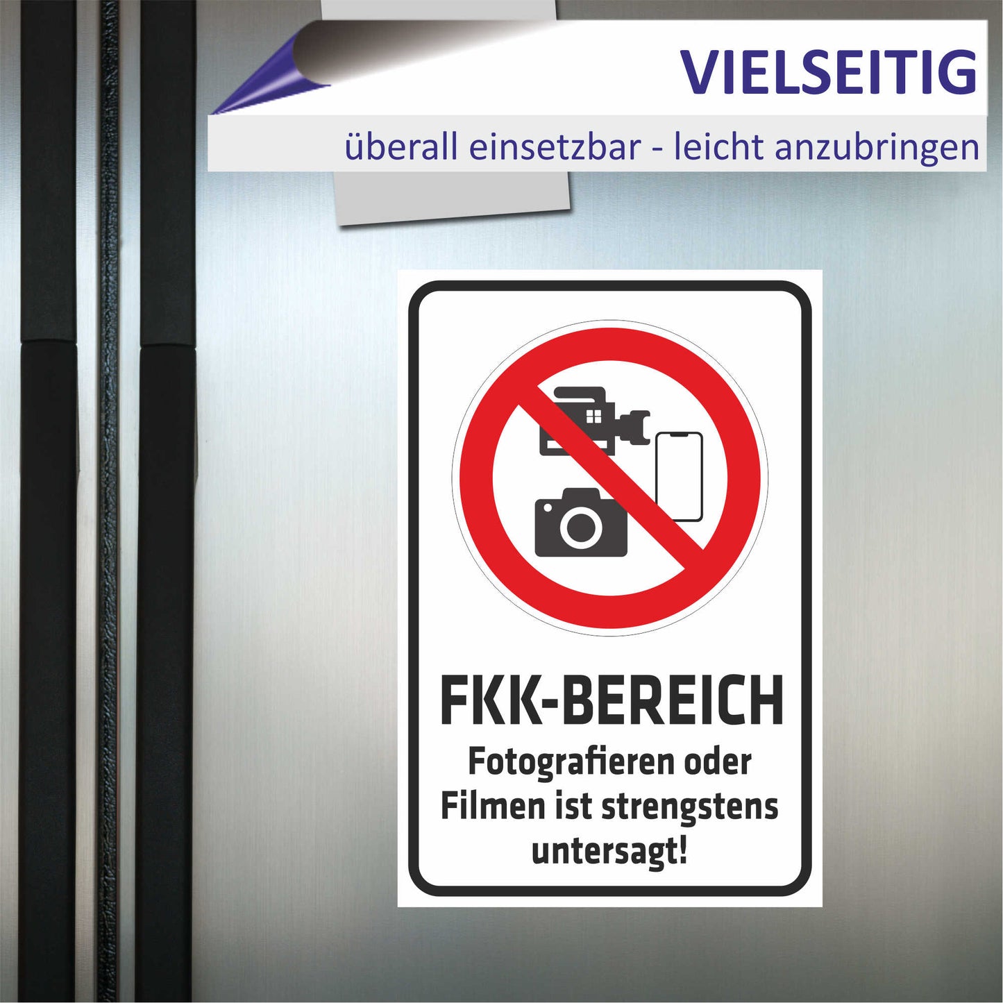 Schild - Verbotsschild - FKK-Bereich - Fotografieren oder Filmen ist strengstens untersagt
