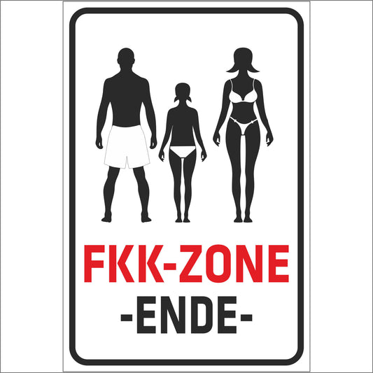 Schild - Verbotsschild - FKK-Zone - Ende