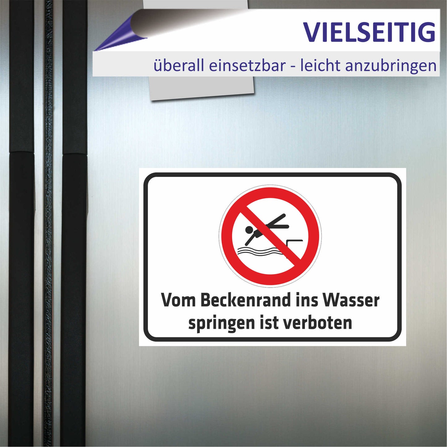 Schild - Verbotsschild - Vom Beckenrand ins Wasser springen ist verboten