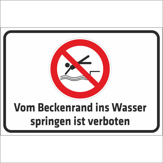 Schild - Verbotsschild - Vom Beckenrand ins Wasser springen ist verboten