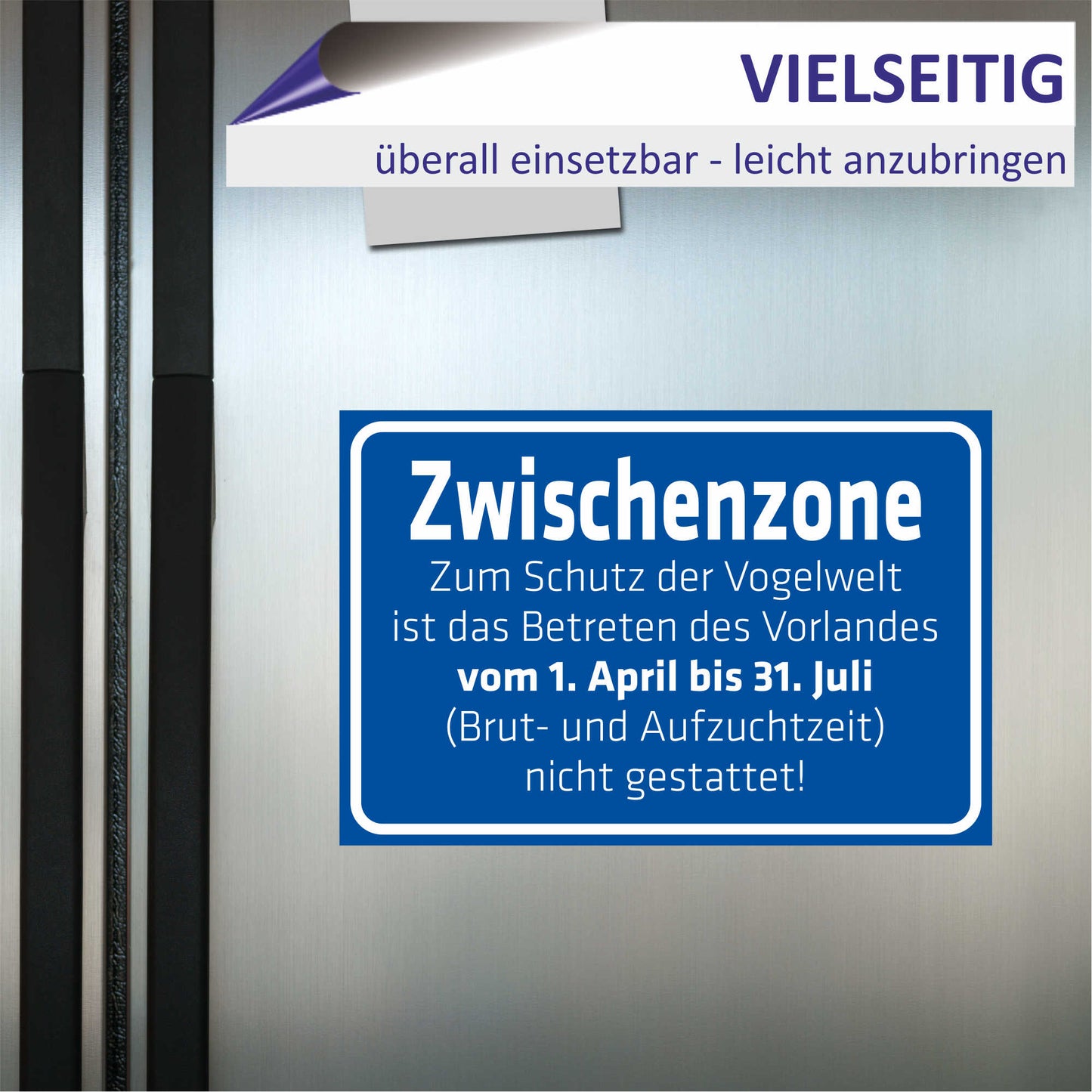 Schild - Zwischenzone - Zum Schutz der Vogelwelt