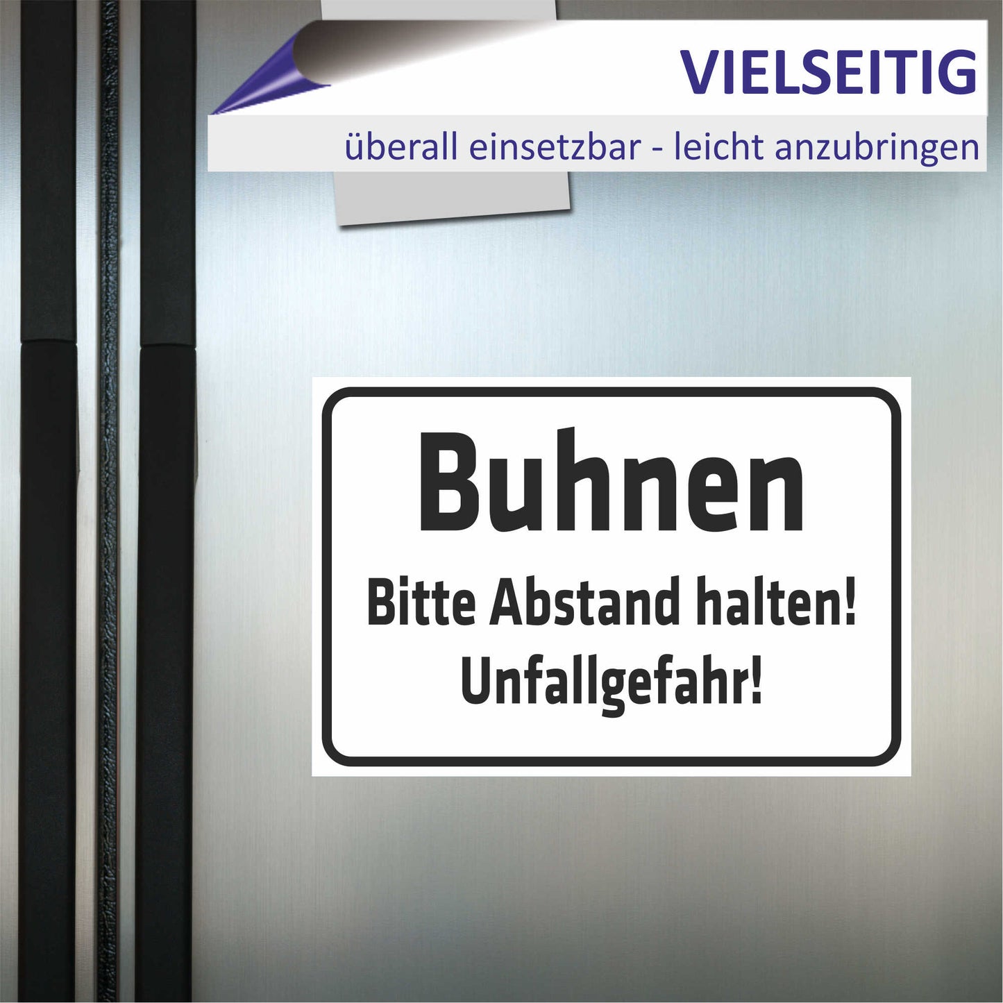 Schild - Buhnen - Bitte Abstand halten