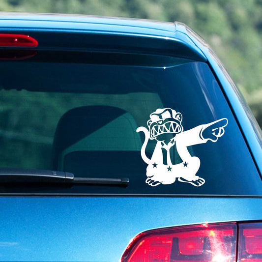 Autoaufkleber - Affe im Anzug - 140x120 mm