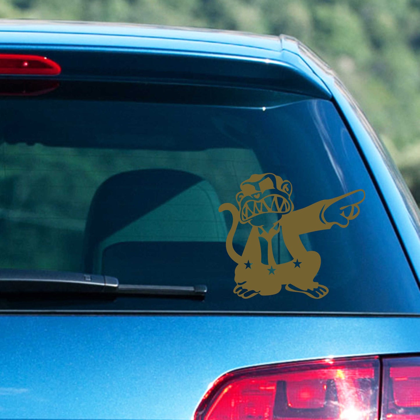 Autoaufkleber - Affe im Anzug - 140x120 mm