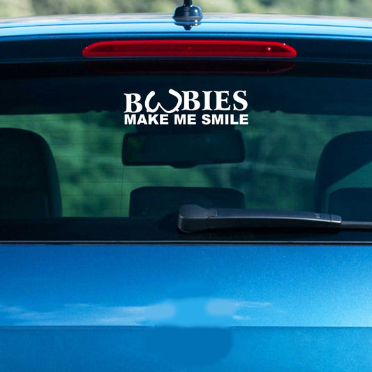 Autoaufkleber - Boobies make me smile - 210x70 mm