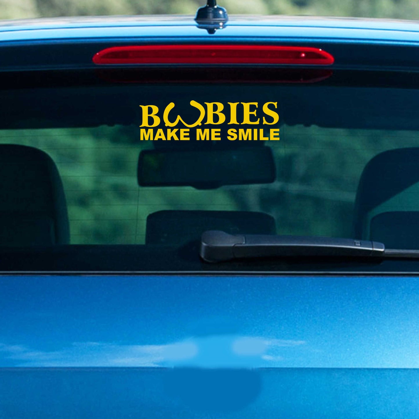 Autoaufkleber - Boobies make me smile - 210x70 mm