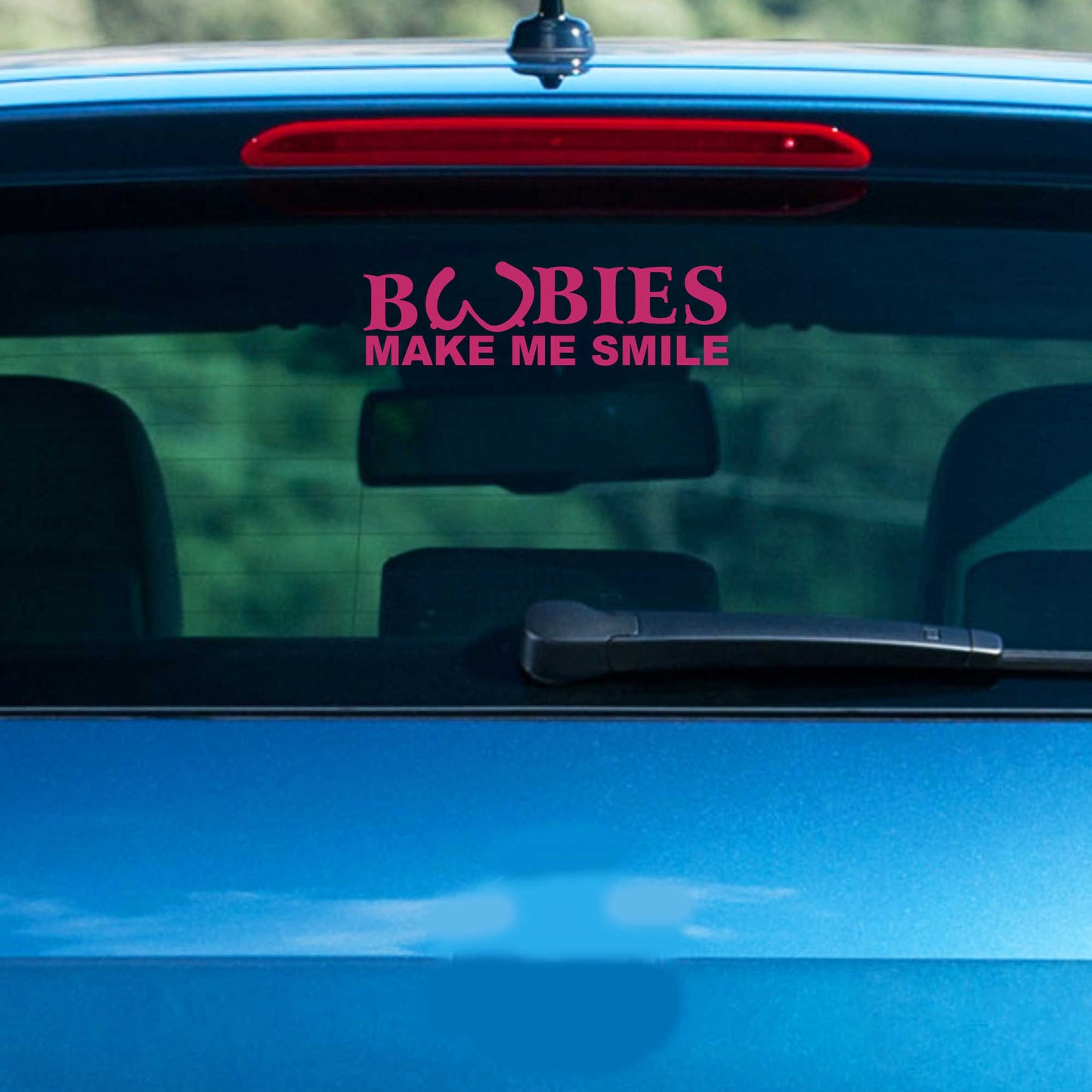 Autoaufkleber - Boobies make me smile - 210x70 mm