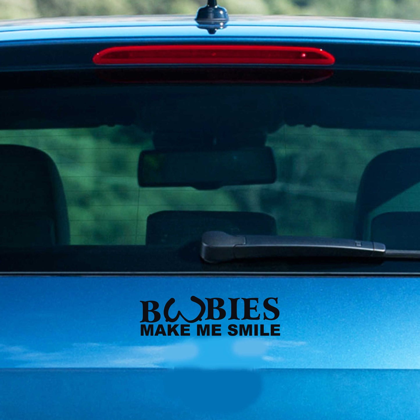 Autoaufkleber - Boobies make me smile - 210x70 mm