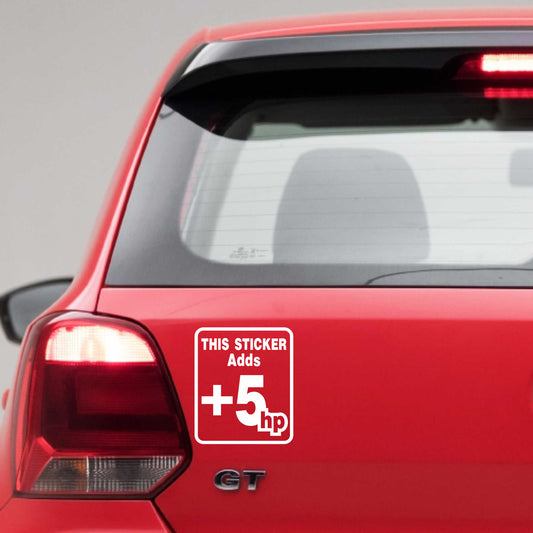 Autoaufkleber - adds +5 HP - 130x110 mm