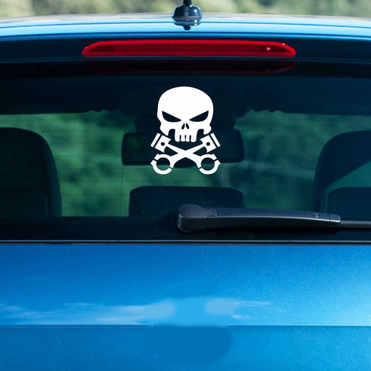 Autoaufkleber - Kolben Skull Schädel - 150x120 mm