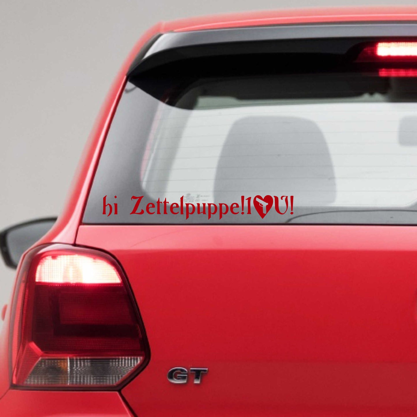 Autoaufkleber - Zettelpuppe! I love you - 210x30 mm