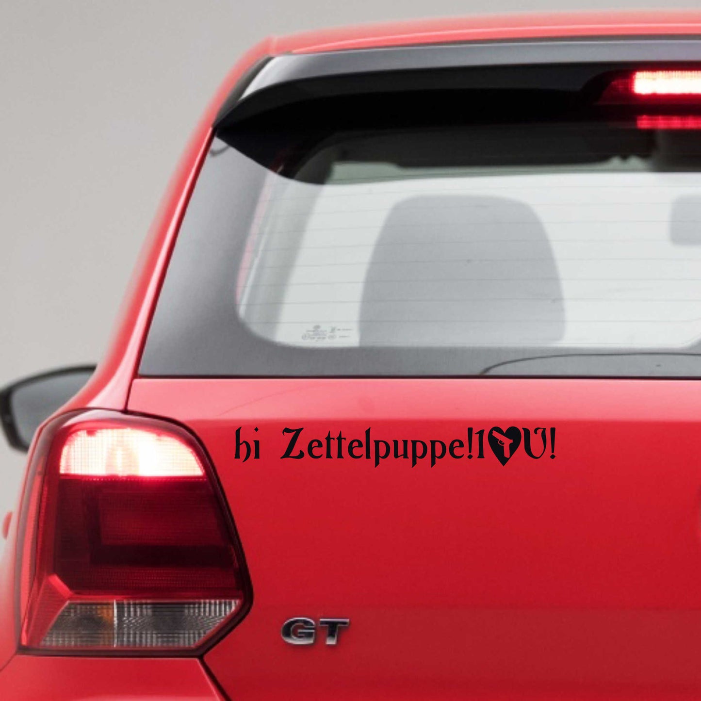 Autoaufkleber - Zettelpuppe! I love you - 210x30 mm
