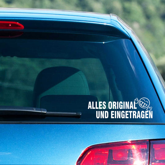 Autoaufkleber - Alles Original und Eingetragen - 210x70 mm