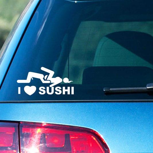 Autoaufkleber - I Love Sushi - 160X80 mm