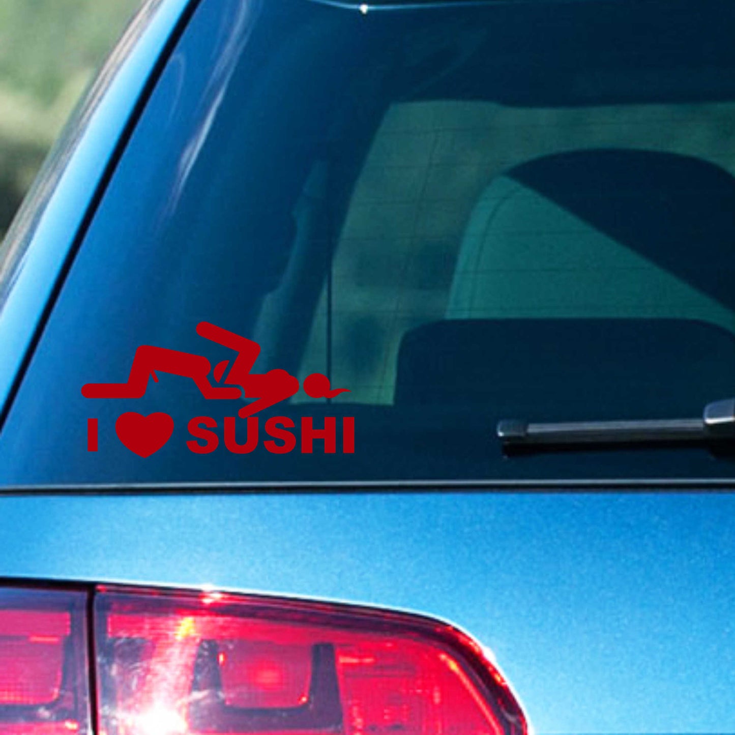 Autoaufkleber - I Love Sushi - 160X80 mm