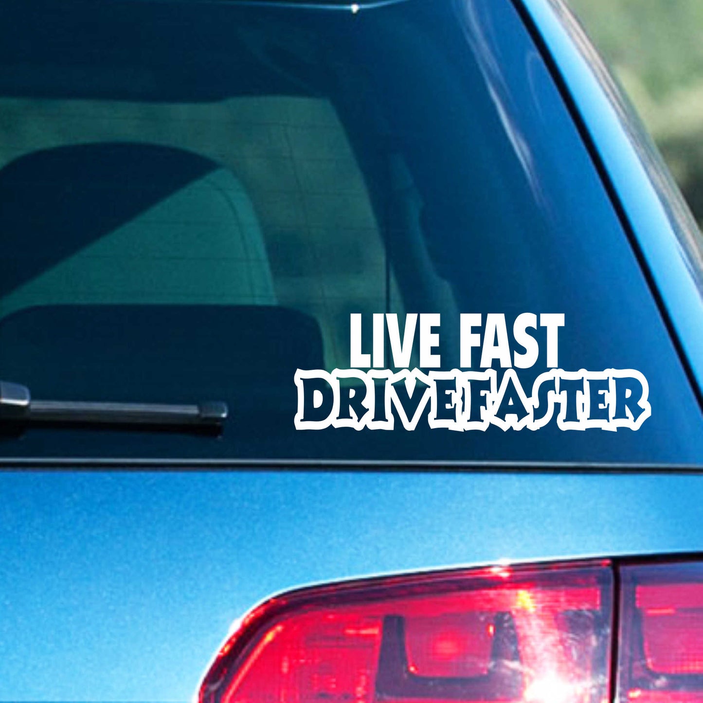Autoaufkleber - Live Fast Drive faster - 210X70 mm