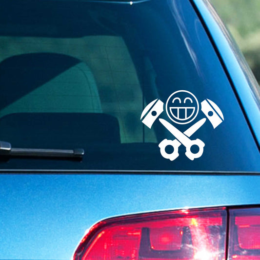 Autoaufkleber - Kolben Skull - 130x110 mm