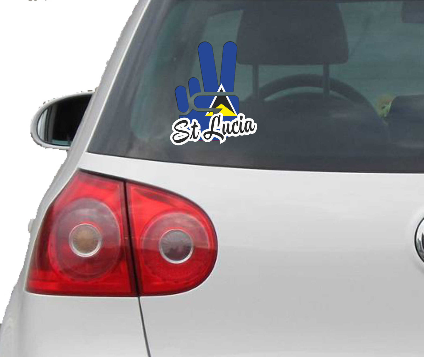 Aufkleber - Autoaufkleber - St Lucia - Victory - Sieg - Heckscheibe