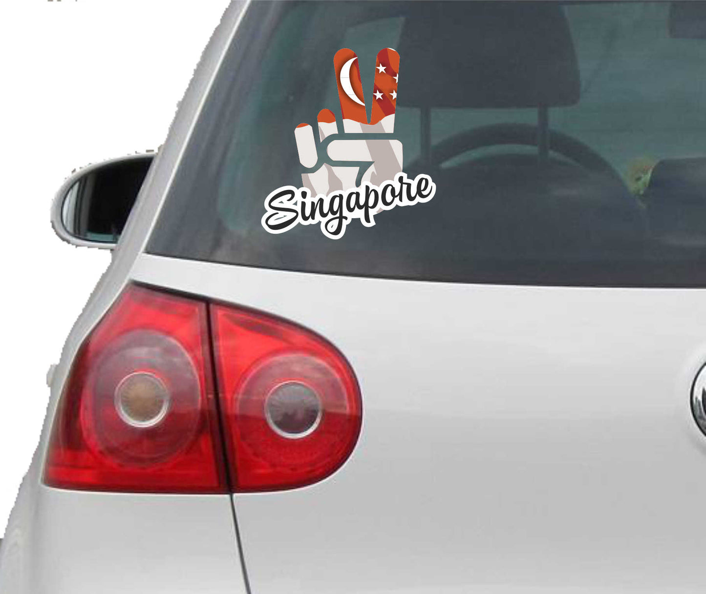 Aufkleber - Autoaufkleber - Singapore - Victory - Sieg - Heckscheibe
