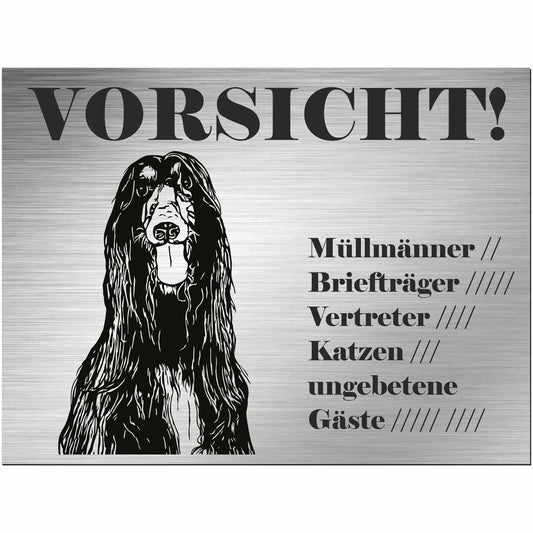 Afghanischer Windhund - Schild bedruckt - Alu-Dibond Edelstahl Look