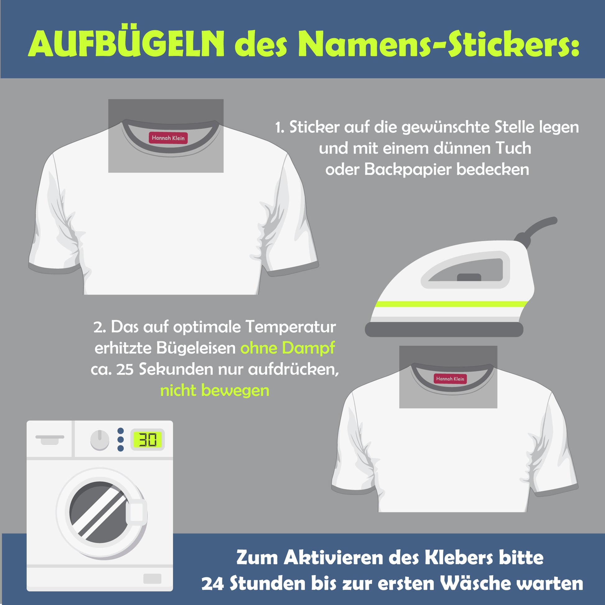 Namensaufkleber Kinder Schule Kita Name sticker